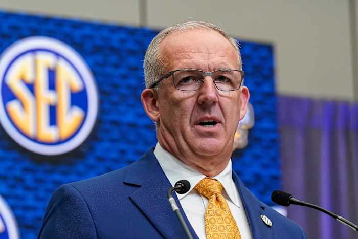 SEC commissioner Greg Sankey opened Media Days with comments on college football realignment and expansion.